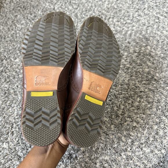 Sorel Mens Wingtip Leather Oxford Shoe Lace Up Brown Size 8.5 Casual Comfort - Picture 5 of 9